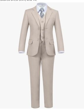 Amazon Boys' Champagne Beige 5-Piece Dress Suit